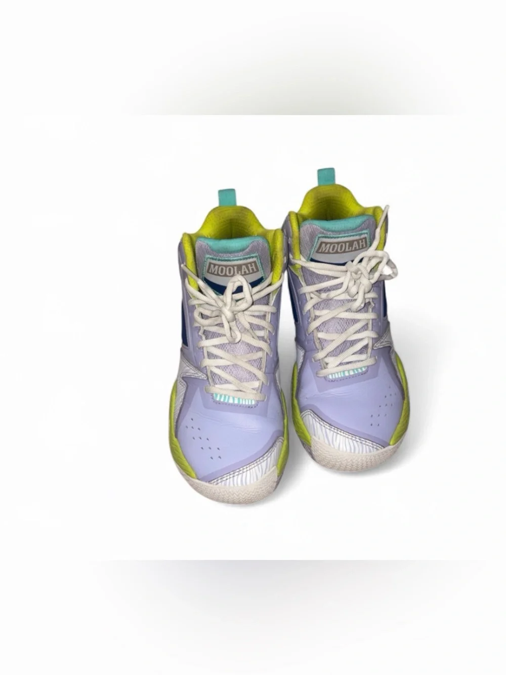 Moolah Kids' Lavender and Lime High-Top Sneakers size 7Y